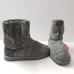 SO Grey Knit Foldover Winter Boots Two-Way Wear Women's Size 6 - New Without Box